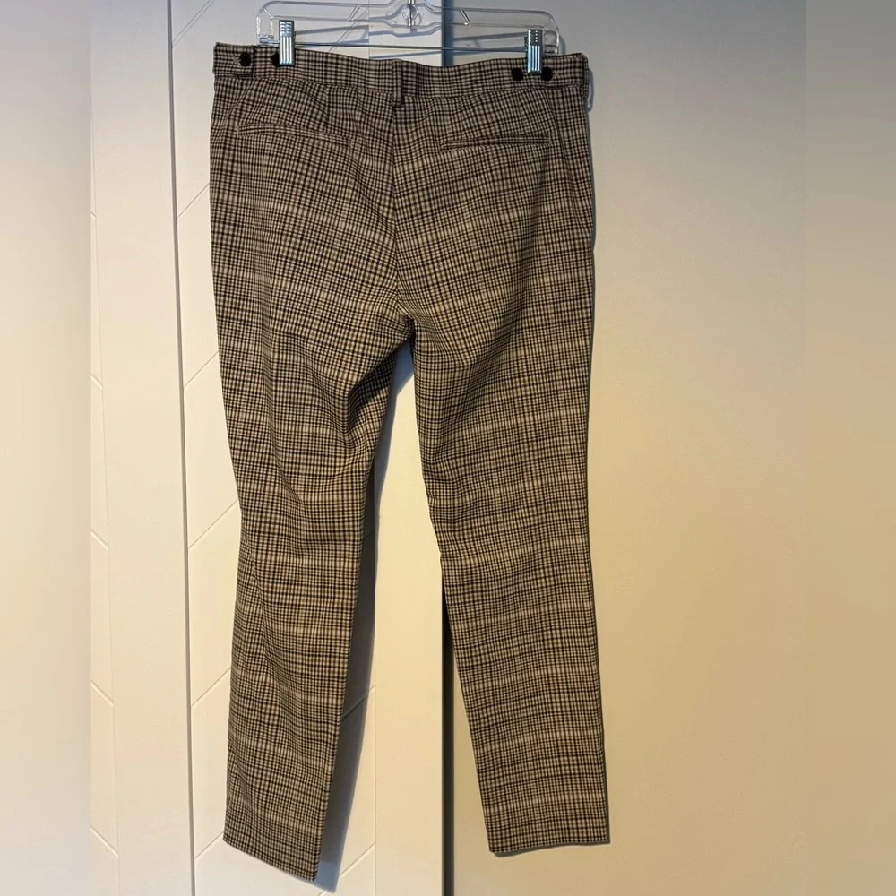 H&M Men’s Skinny Fit Glen Plaid Dress Pants Brown Tan Size 33 Business Casual